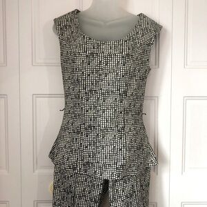 𝅺Y2K LE CHÂTEAU coordinating set black and white abstract design size 4